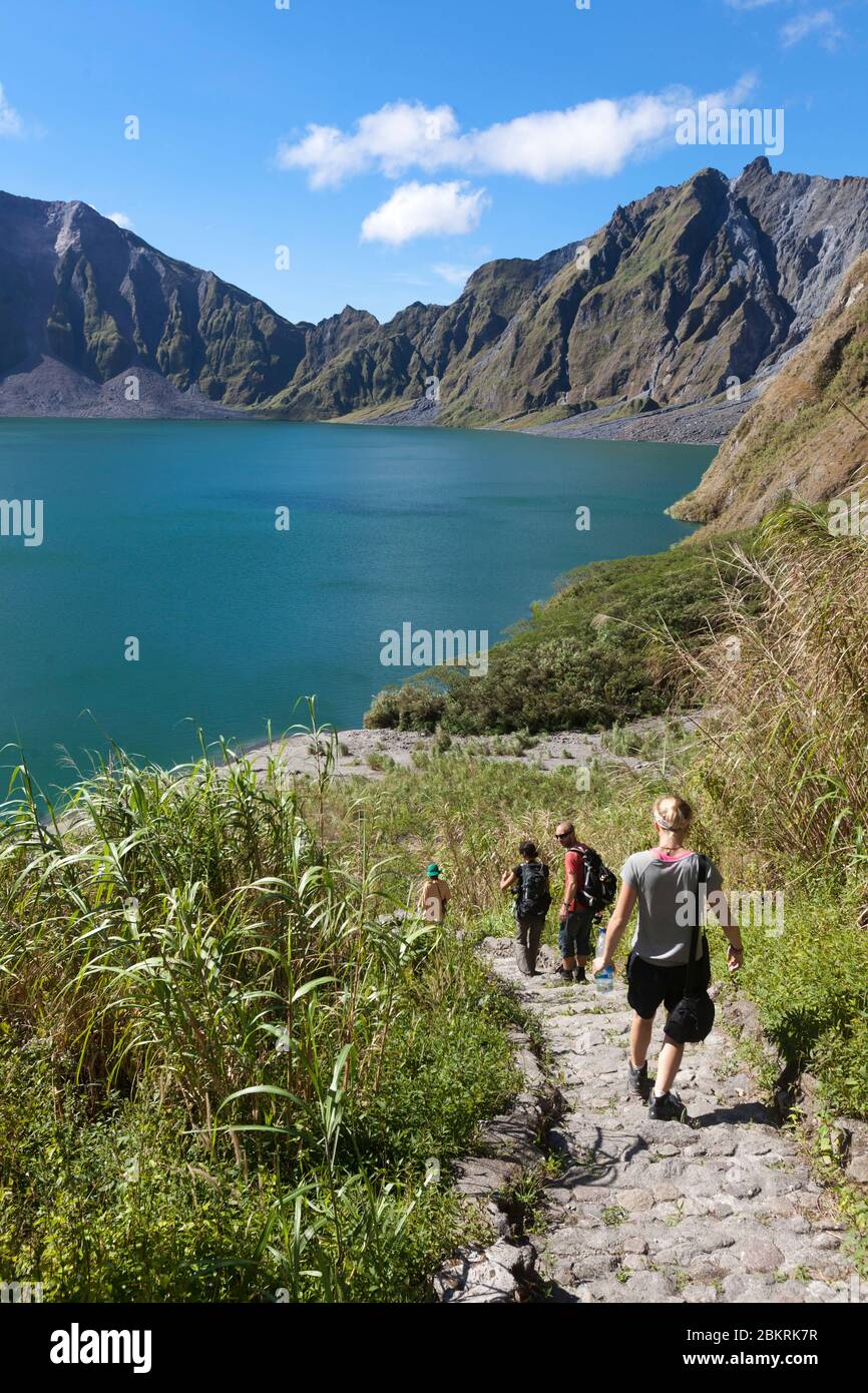 Philippines, île de Luzon, lac cratère du volcan Pinatubo Banque D'Images
