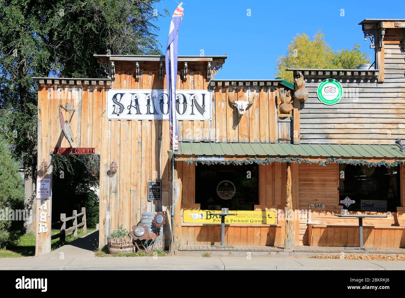 États-Unis, Dakota du Sud, signes typiques dans le village de Hulett Banque D'Images
