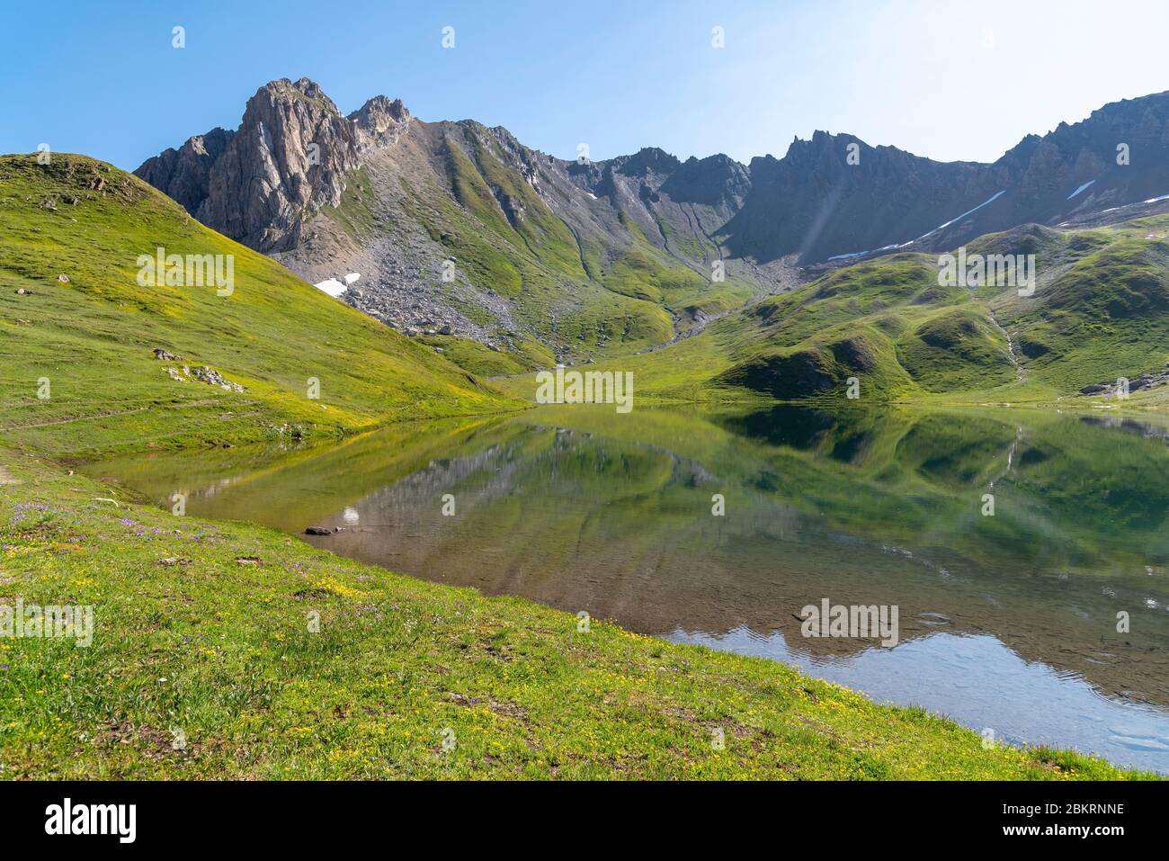 France, Savoie, Champagny-le-Haut, Parc National de la Vanoise, Tour du  Vallaisonnay, Lac du Grattaleu Photo Stock - Alamy