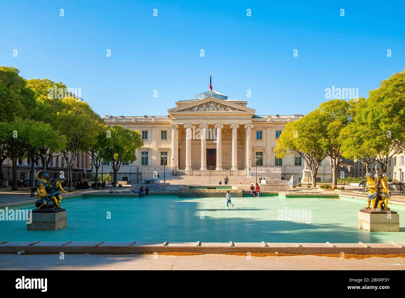 France, Bouches du Rhône, Marseille, Covid-19 ou confinement du coronavirus, le Tribunal Banque D'Images