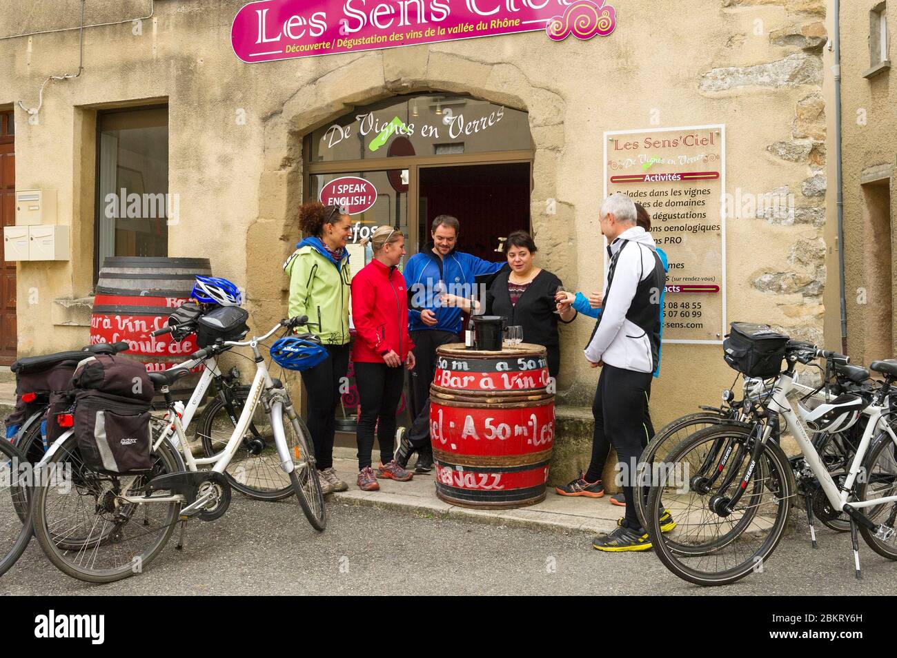 France, Ardèche, Tournon sur Rhône, via Rhona, les sens'ciel, dégustation de vins Banque D'Images