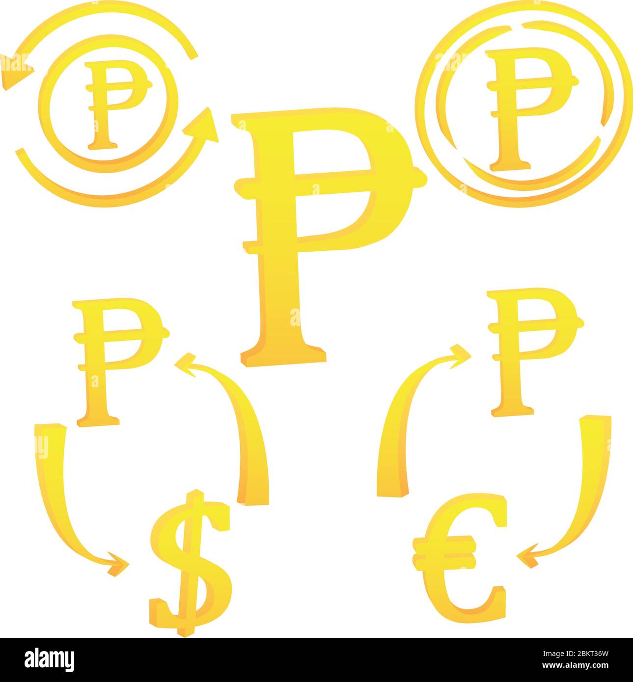 Symbole monétaire espagnol en 3D pesetas, icône de l'Espagne Illustration de Vecteur
