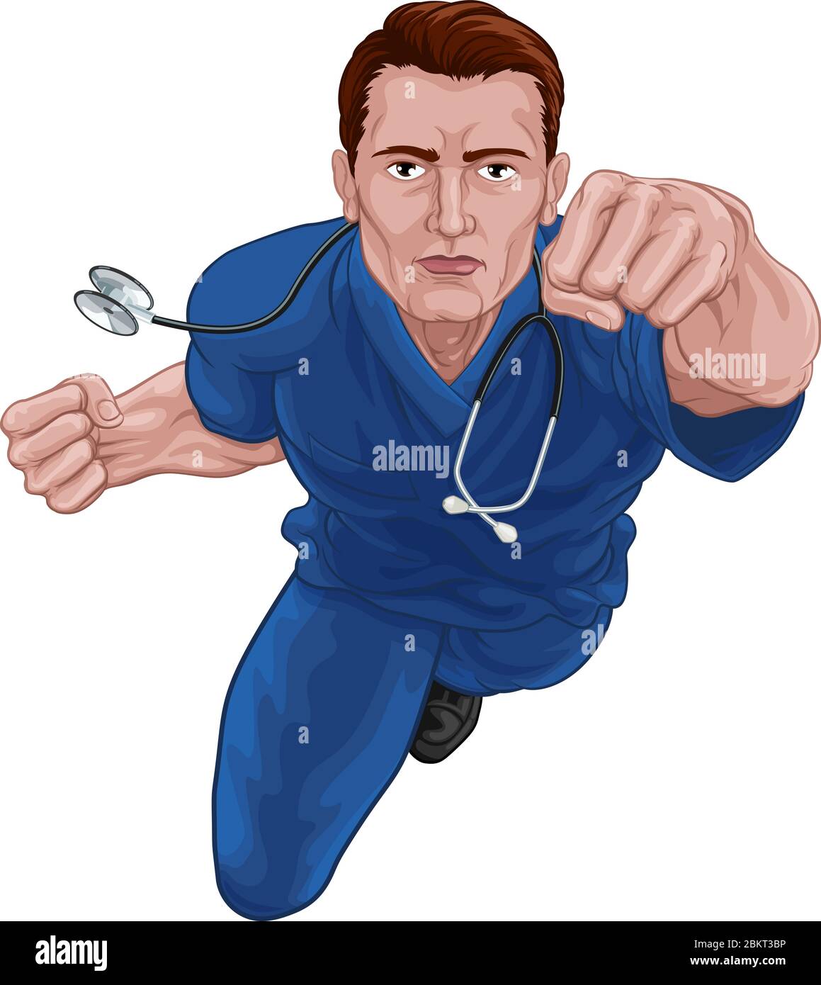 Infirmière super-héros docteur dans les gommages Flying Super Hero Image  Vectorielle Stock - Alamy