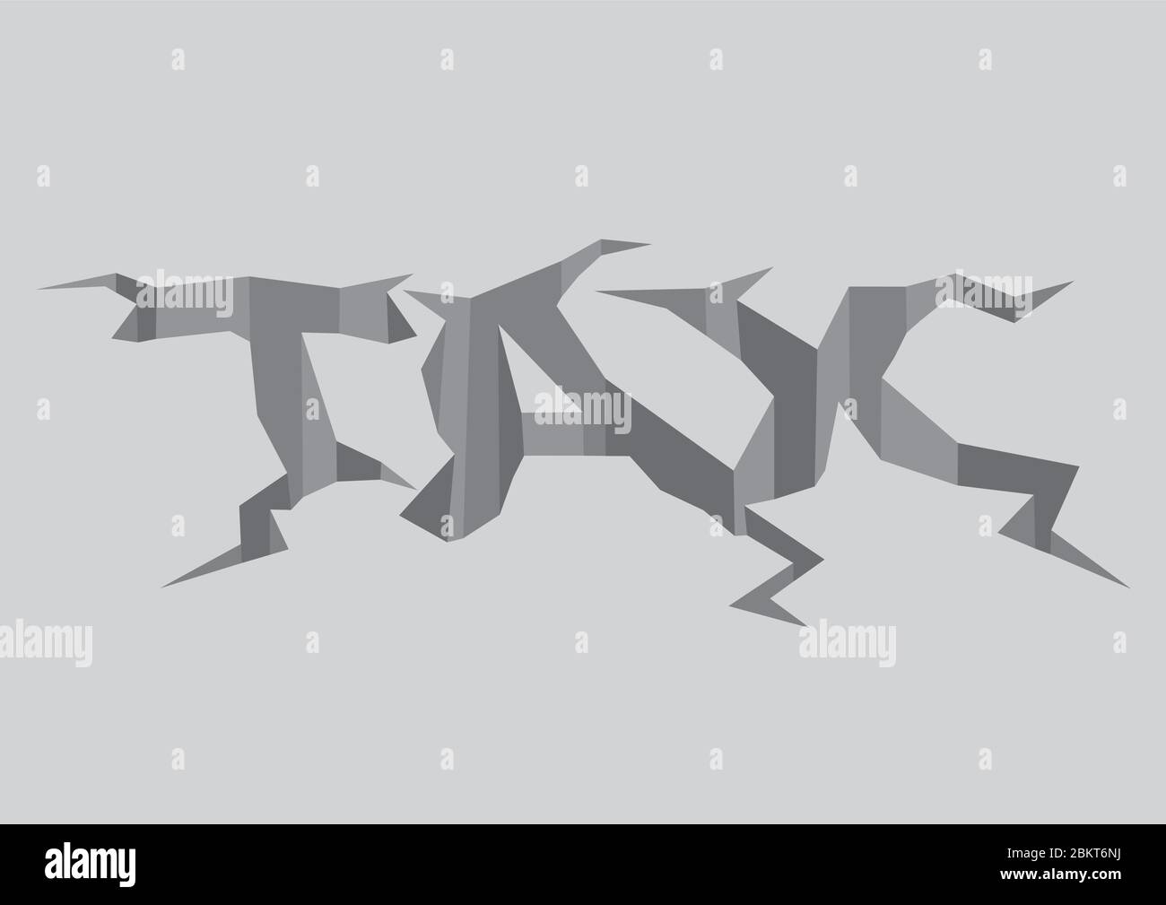 Illustration vectorielle de taxe fissurée dans le sol gris. Concept pour dépeindre l'horreur ou le problème de la taxe. Illustration de Vecteur