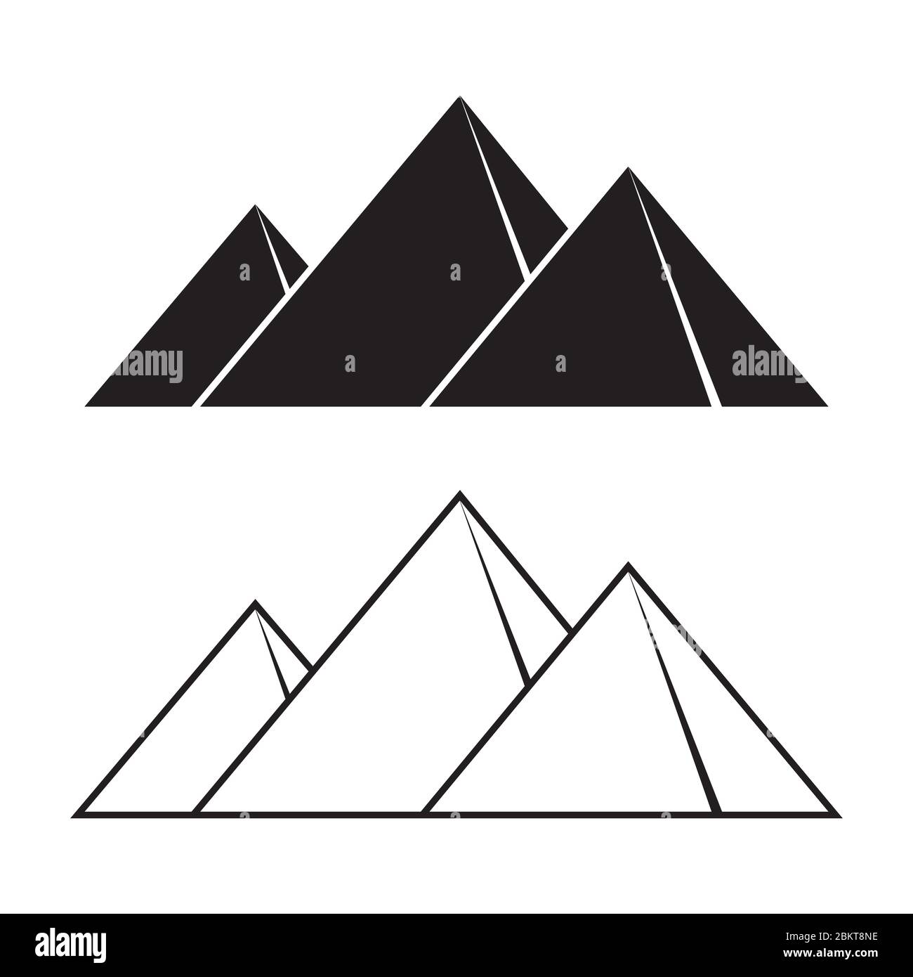 Ensemble de silhouettes pour les pyramides de Gizeh Illustration de Vecteur
