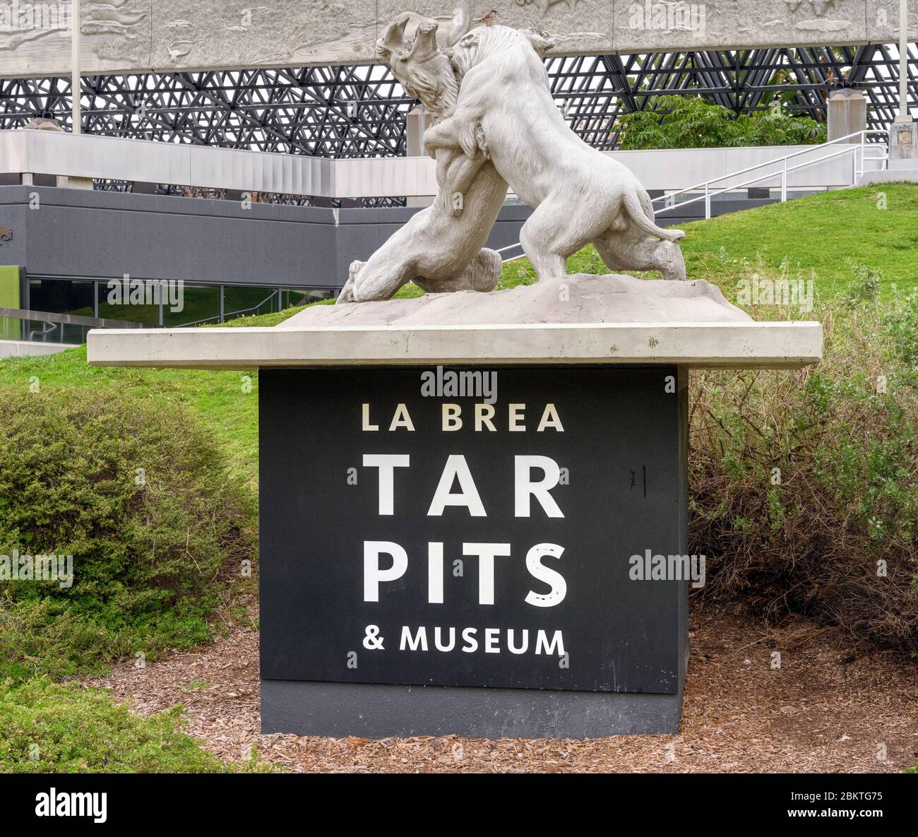 Entrée au musée de la Brea Tar Pits, Los Angeles, Californie, États-Unis Banque D'Images