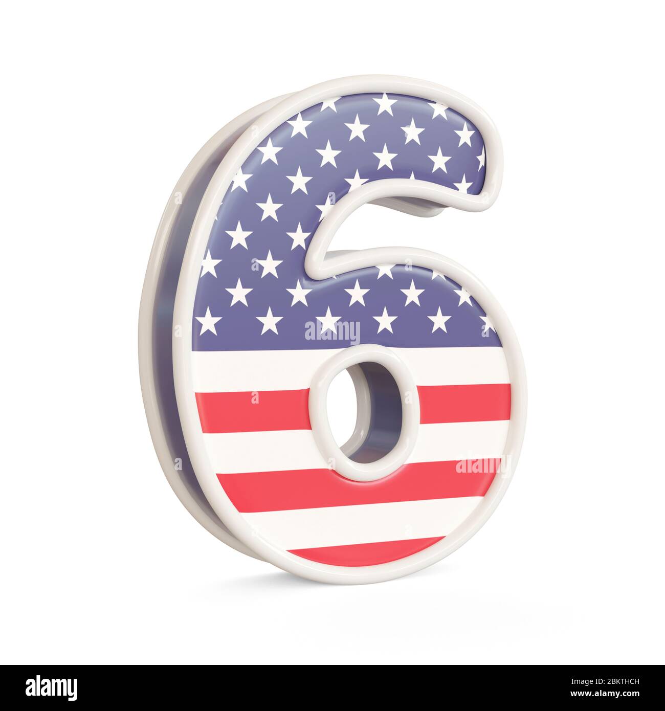 Numéros de drapeau américain isolés sur fond blanc. image 3d Banque D'Images