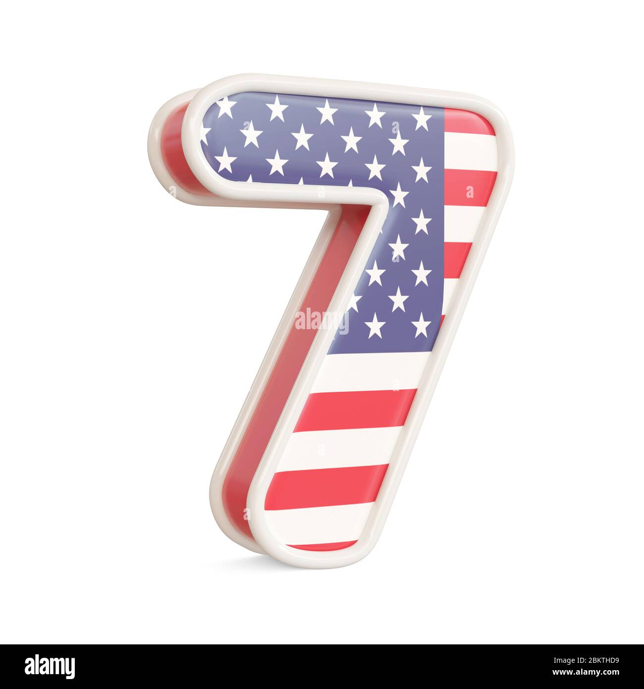 Numéros de drapeau américain isolés sur fond blanc. image 3d Banque D'Images