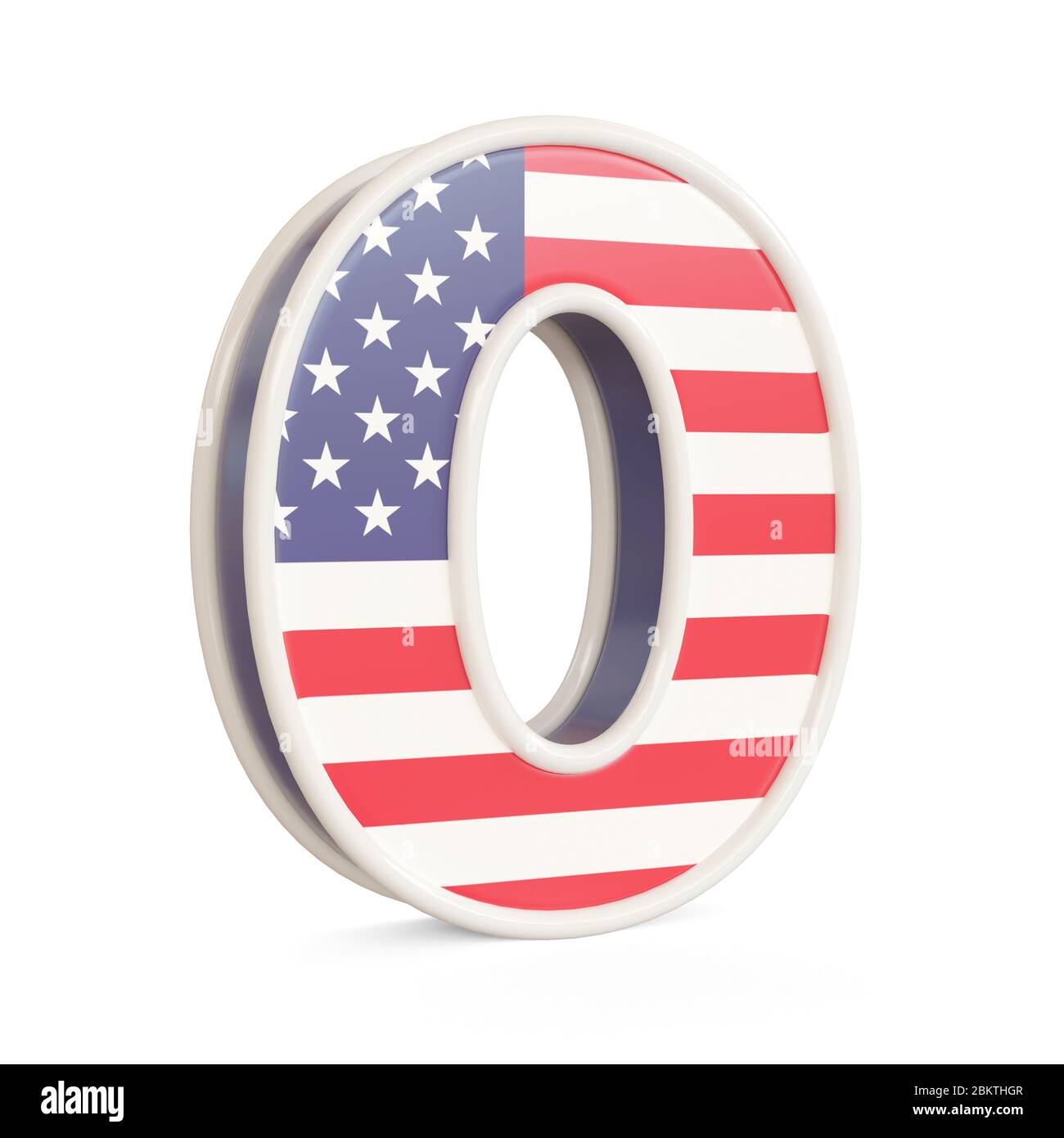 Numéros de drapeau américain isolés sur fond blanc. image 3d Banque D'Images