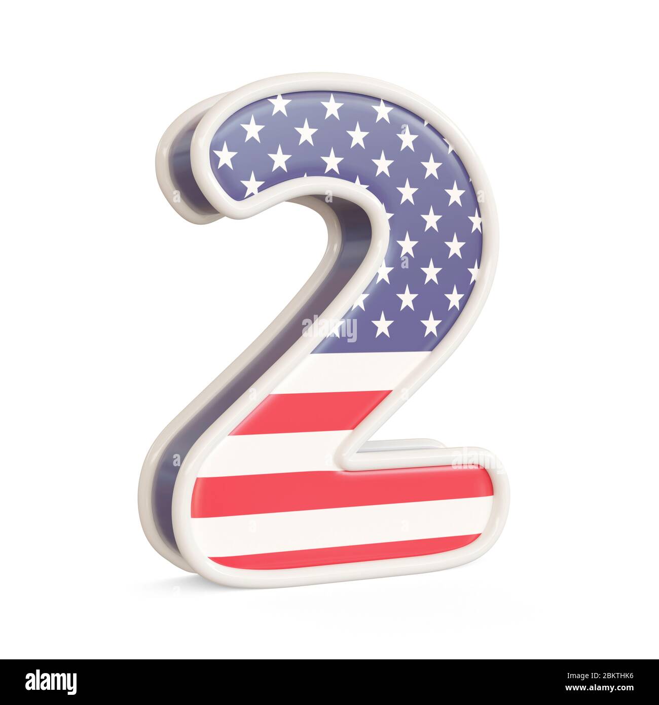 Numéros de drapeau américain isolés sur fond blanc. image 3d Banque D'Images