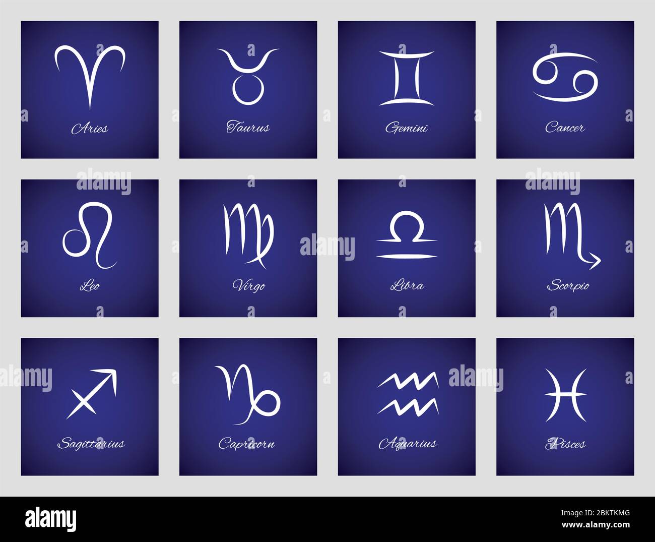 Icônes avec signes du zodiaque Illustration de Vecteur