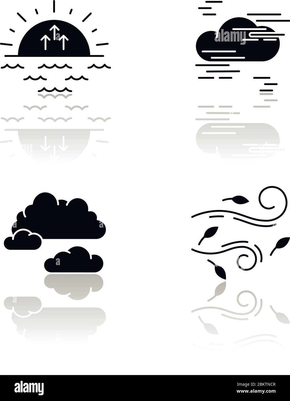 Ensemble d'icônes de glyphe noir pour le temps du matin Illustration de Vecteur