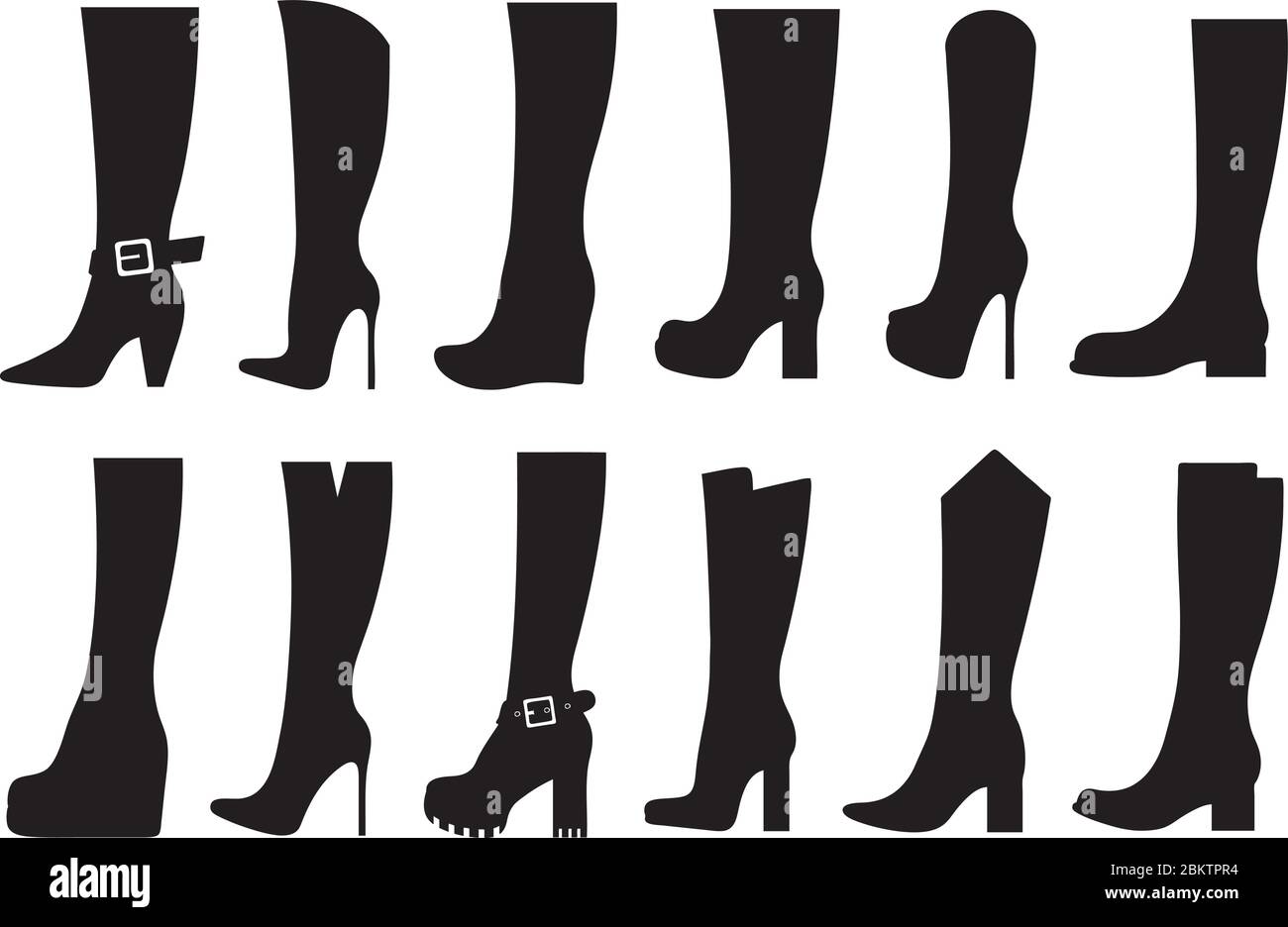 Ensemble de bottes différentes isolated on white Illustration de Vecteur