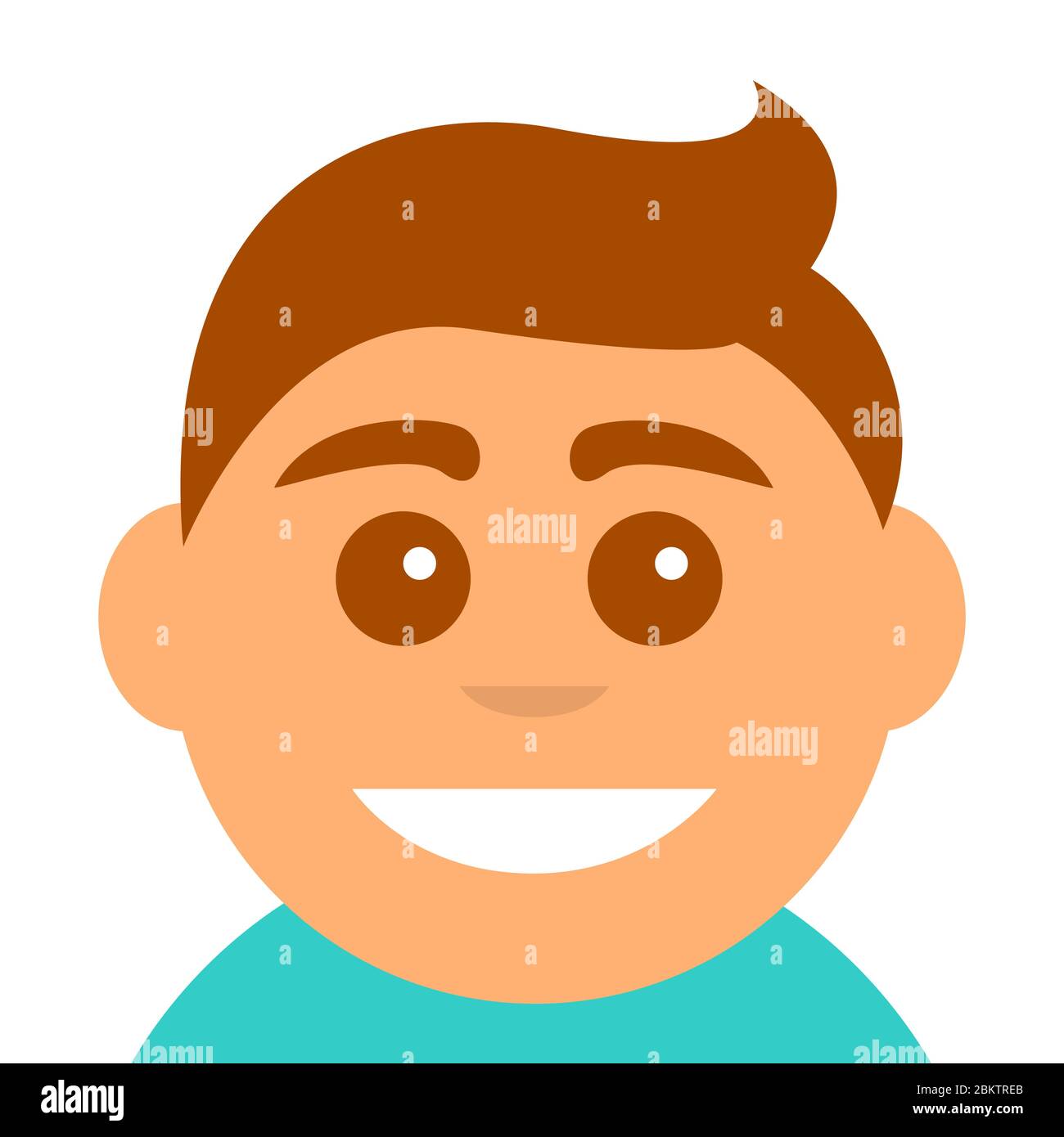 Le visage d'un jeune homme avec un sourire Image Vectorielle Stock - Alamy