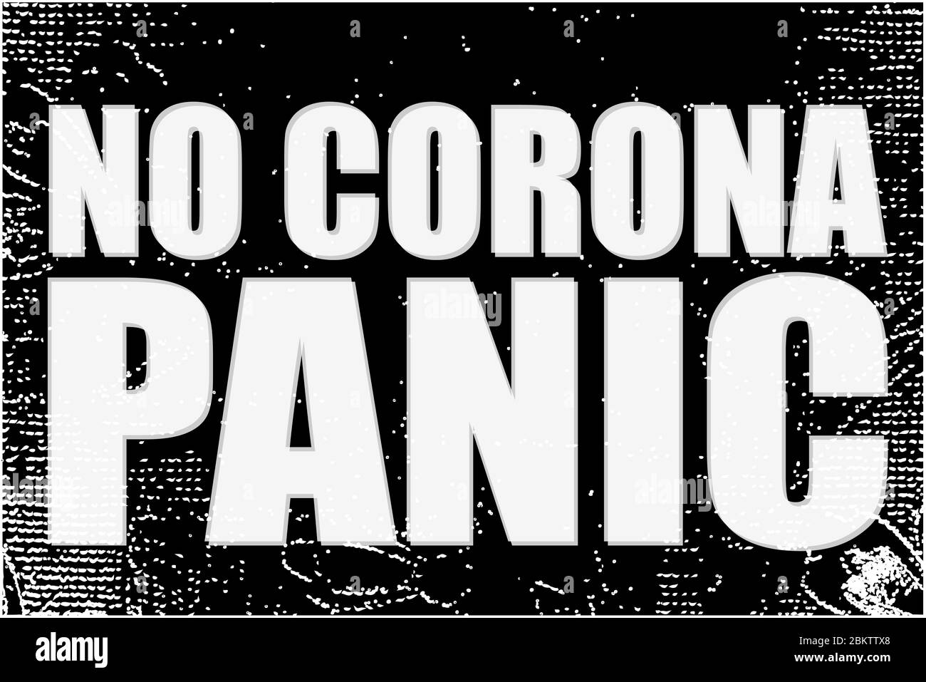 Pas de mots de panique Corona sur fond abstrait. Contre le coronavirus Covid-19. Concept médical pandémique. Signez attention coronavirus. Banque D'Images