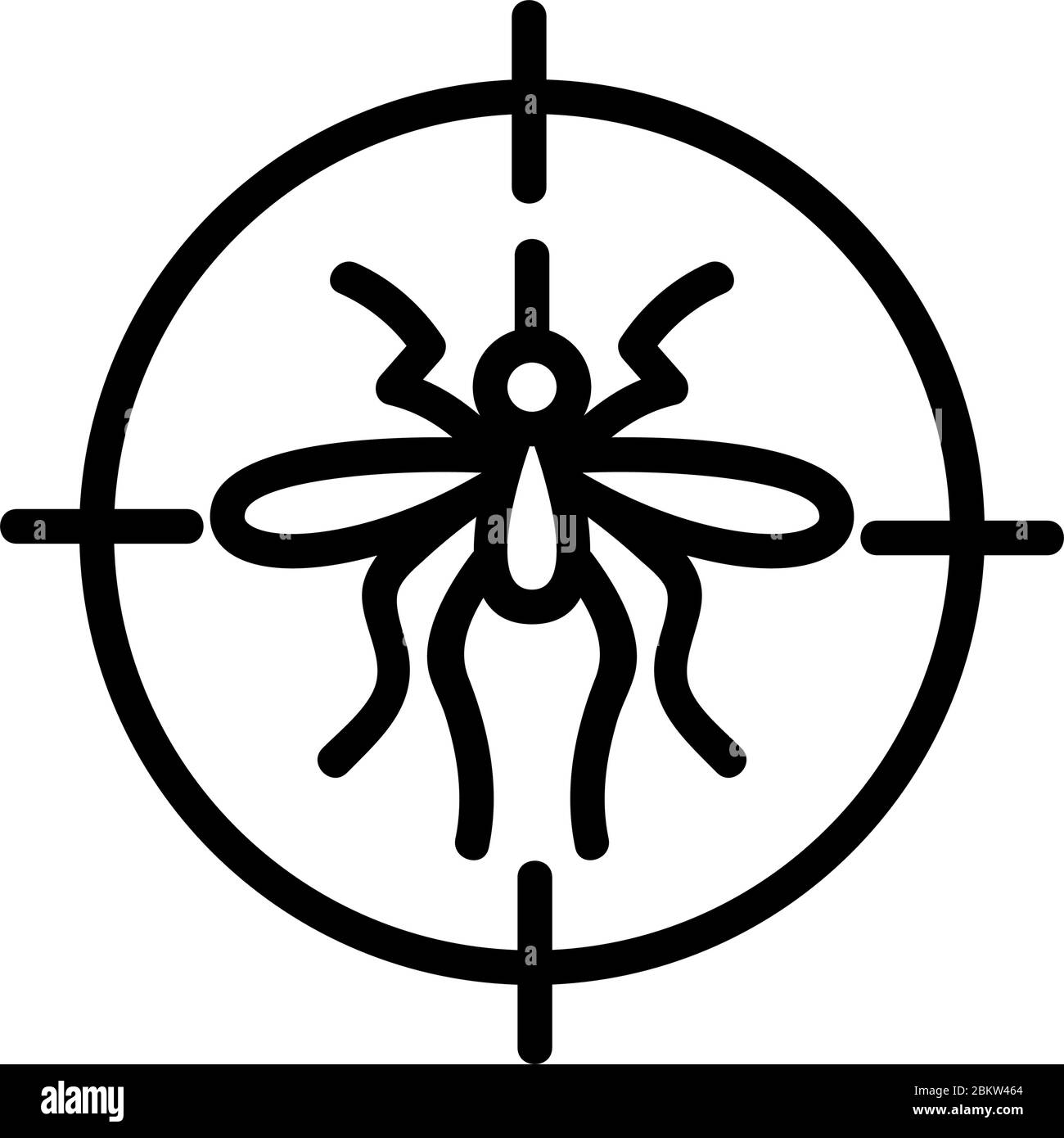 illustration du contour du vecteur de l'icône de la cible sur moustique Illustration de Vecteur