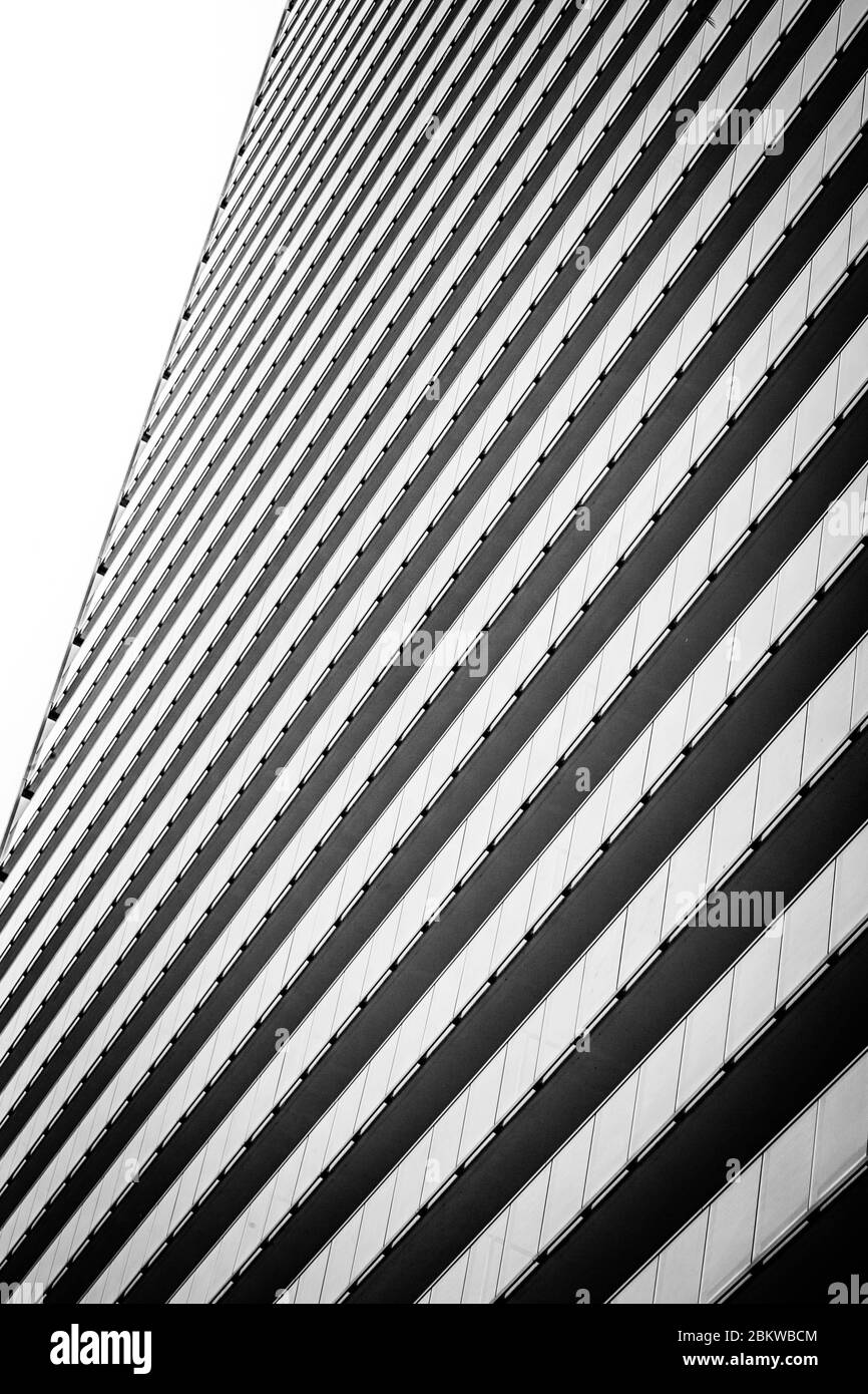 Noir et blanc motifs abstraits et texture de l'architecture moderne Banque D'Images