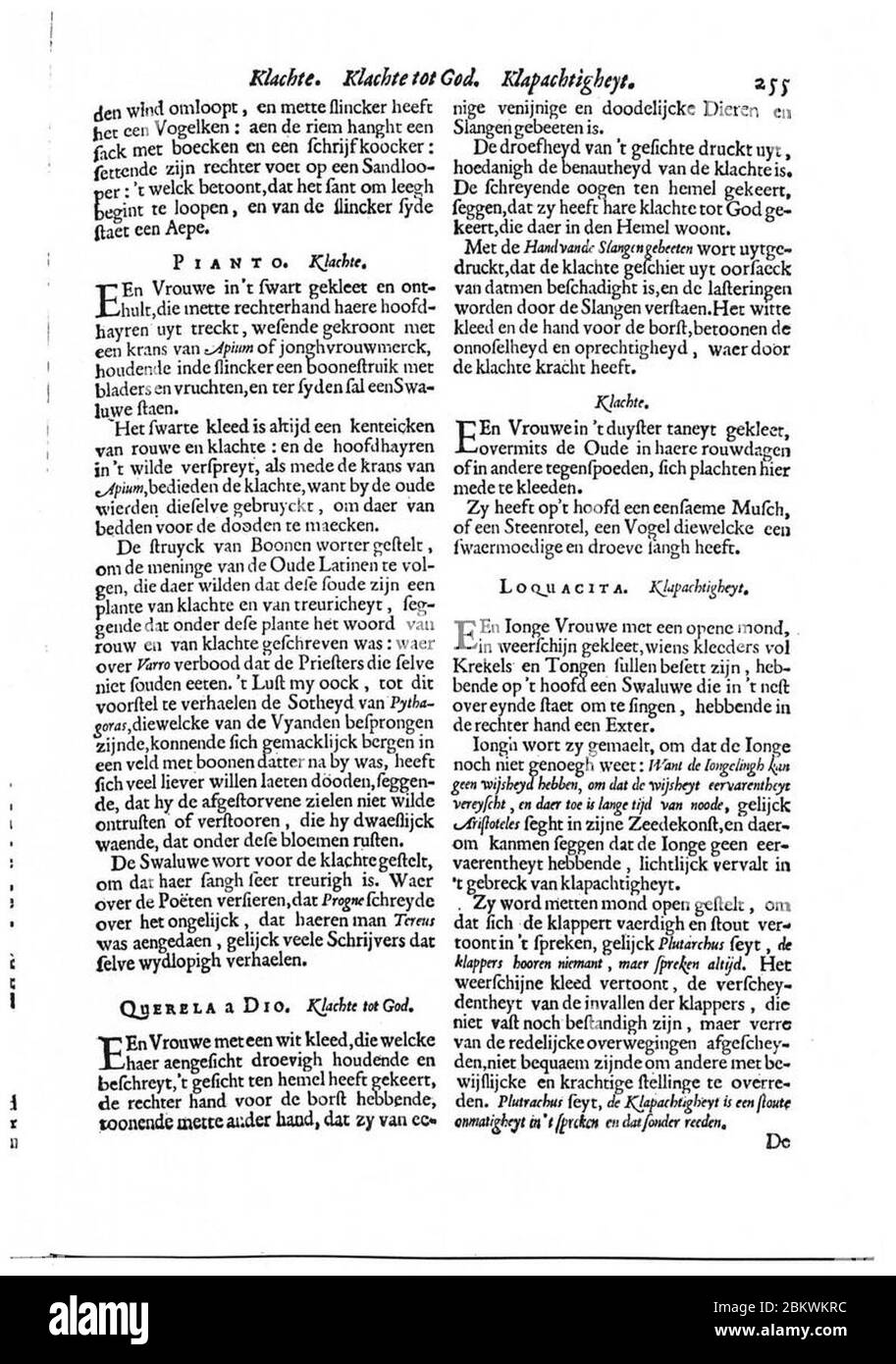 Iconologia par Cesare Ripa (1644) p 255. Banque D'Images