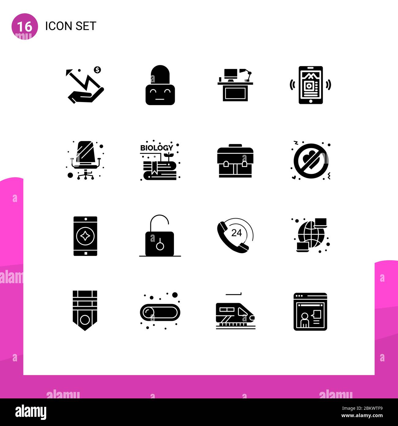 16 icônes créatives signes et symboles modernes de musique, mobile, ordinateur, table, bureau éléments de conception vectorielle modifiables Illustration de Vecteur