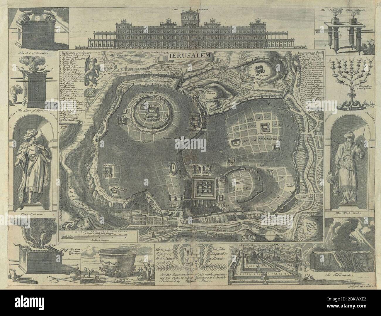 Ierusalem - dédié par Richard Blome. J. Kip chabp. Banque D'Images