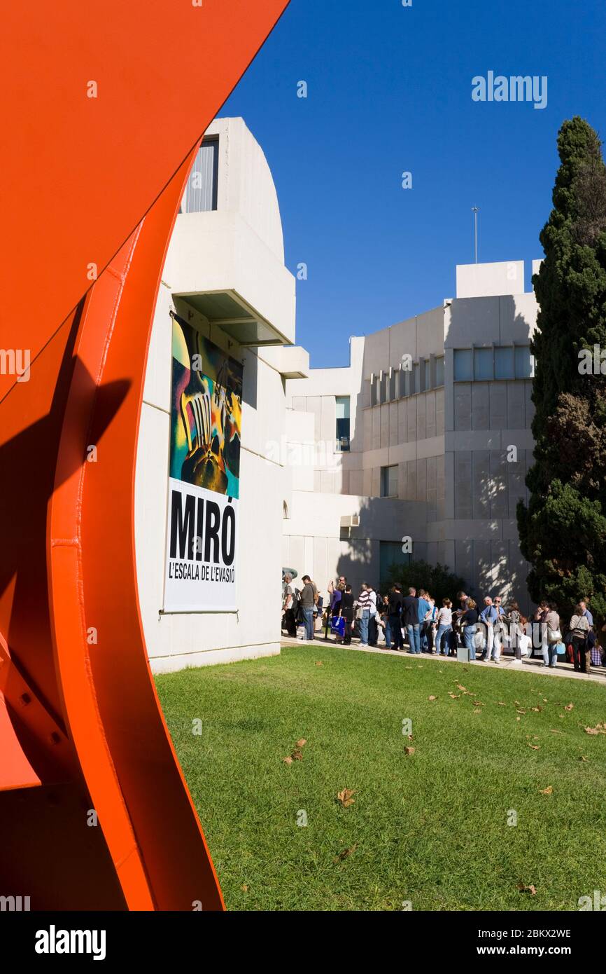 Fundacio Miro dans le quartier de Montjuic, Barcelone, Catalogne, Espagne, Europe Banque D'Images