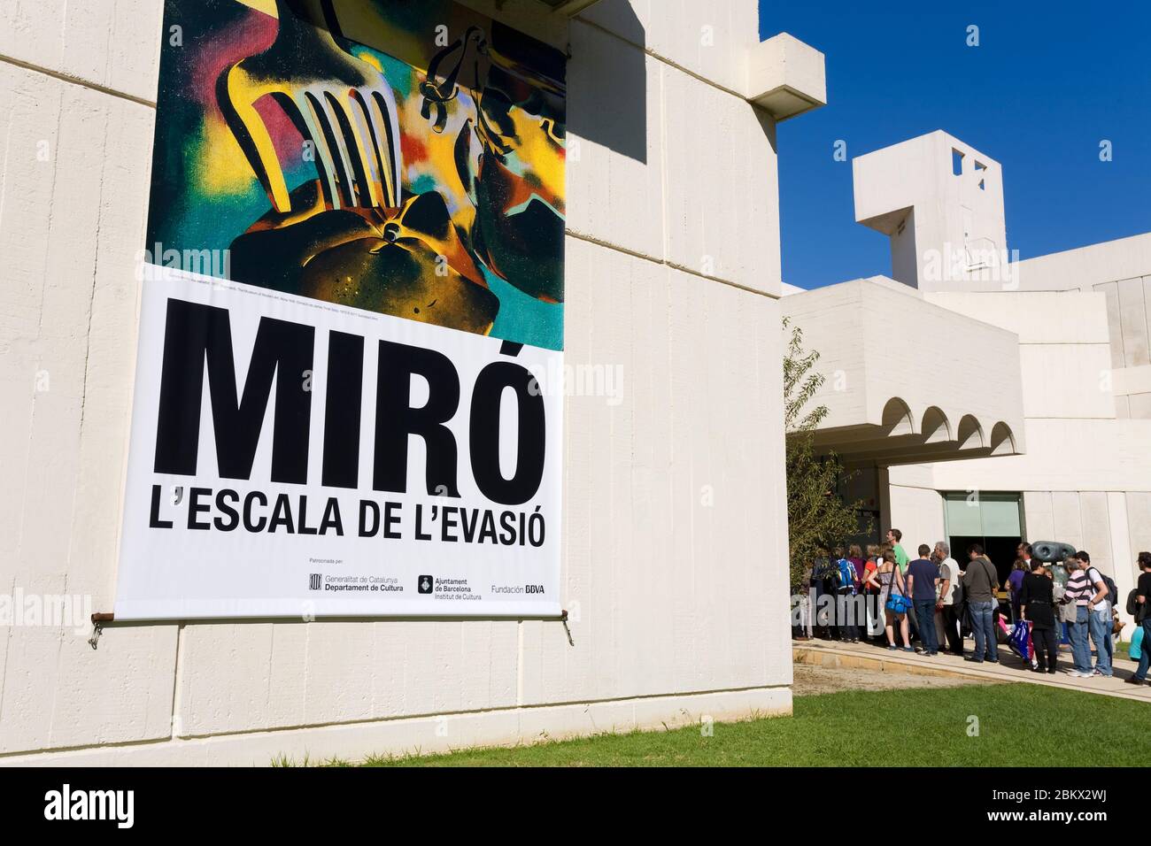 Fundacio Miro dans le quartier de Montjuic, Barcelone, Catalogne, Espagne, Europe Banque D'Images