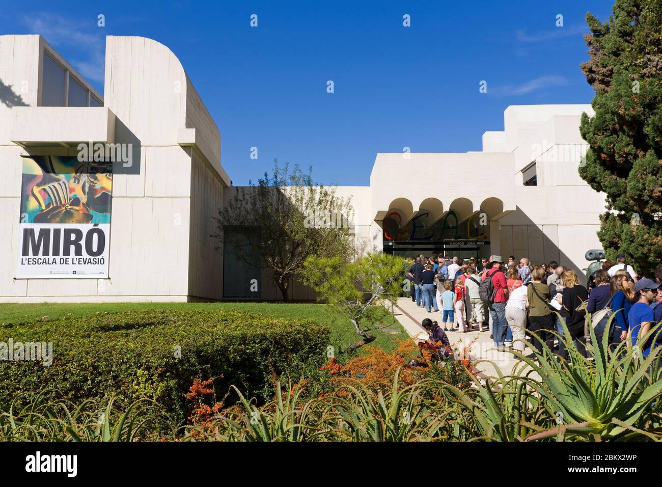Fundacio Miro dans le quartier de Montjuic, Barcelone, Catalogne, Espagne, Europe Banque D'Images