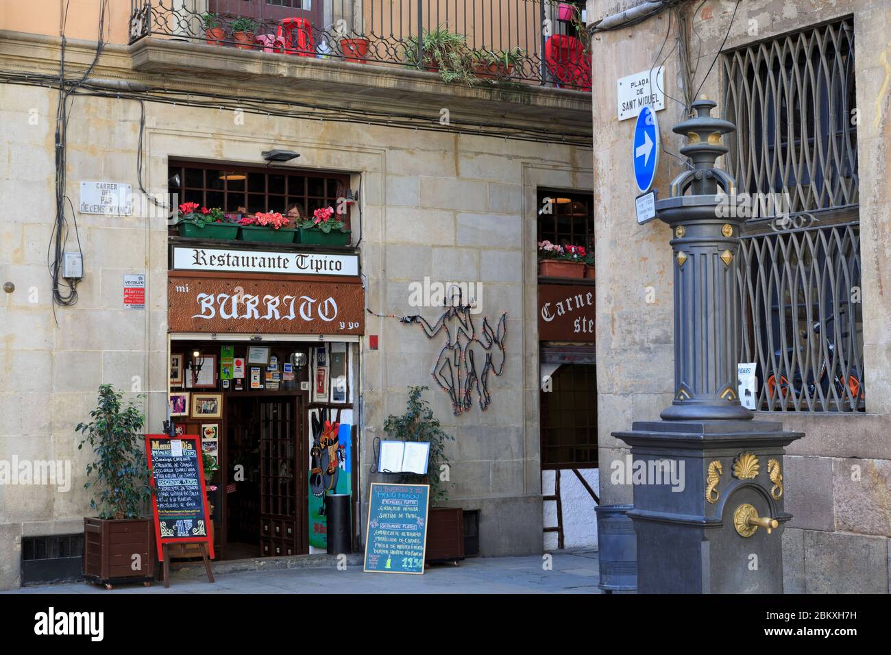 Placa de Sant Miguel, quartier gothique de la Barrie, Barcelone, Catalogne, Espagne, Europe Banque D'Images