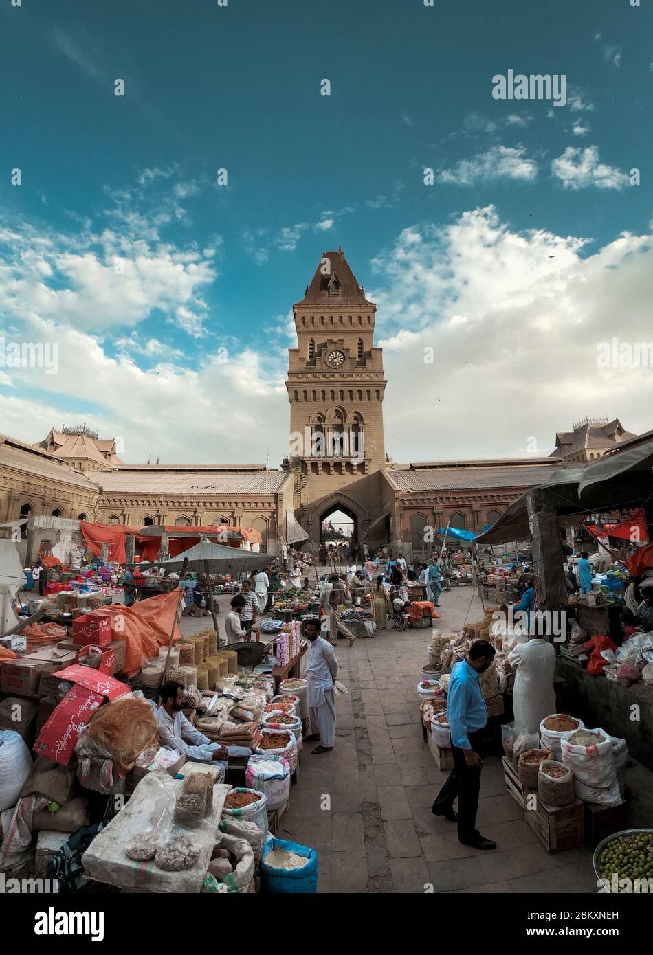 La belle architecture du marché de l'impératrice Karachi Bâtiment, UN site historique à Karachi, Sindh, Pakistan 09/09/2019 Banque D'Images