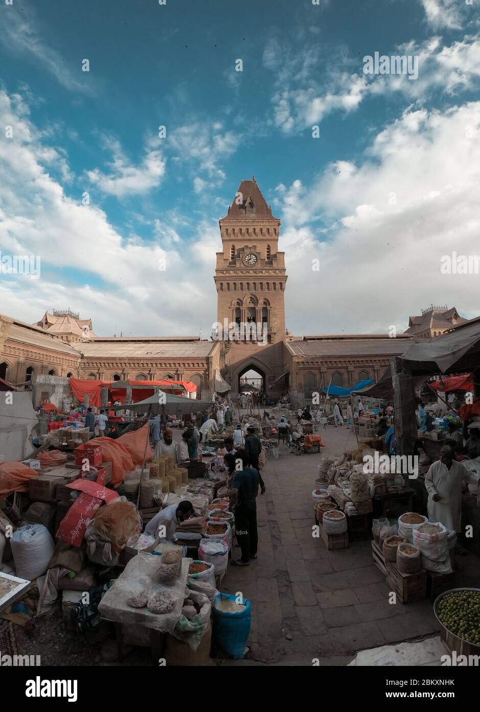 La belle architecture du marché de l'impératrice Karachi Bâtiment, UN site historique à Karachi, Sindh, Pakistan 09/09/2019 Banque D'Images