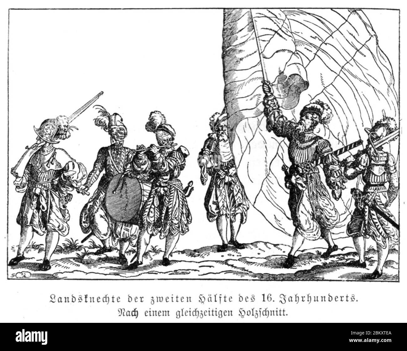 Ilustrierte Geschichte d. sächs. Lande II Abt. 1 - 164 - Landsknechte, 2. Hälfte d. 16. Jhd. Banque D'Images
