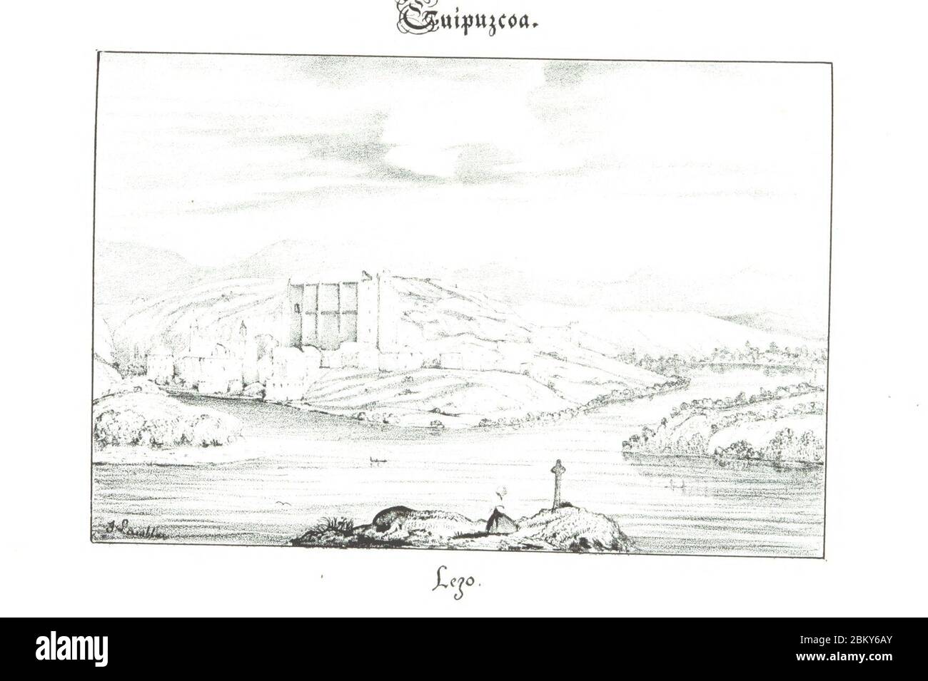 Image prise de la page 415 de 'Revista pintoresca de las provincias Bascongadas. Edicion de Lujo. Adorsous ... por S. Lambla. Escrira por L. M. de E. y A. y H. Entrega 1-45'. Banque D'Images