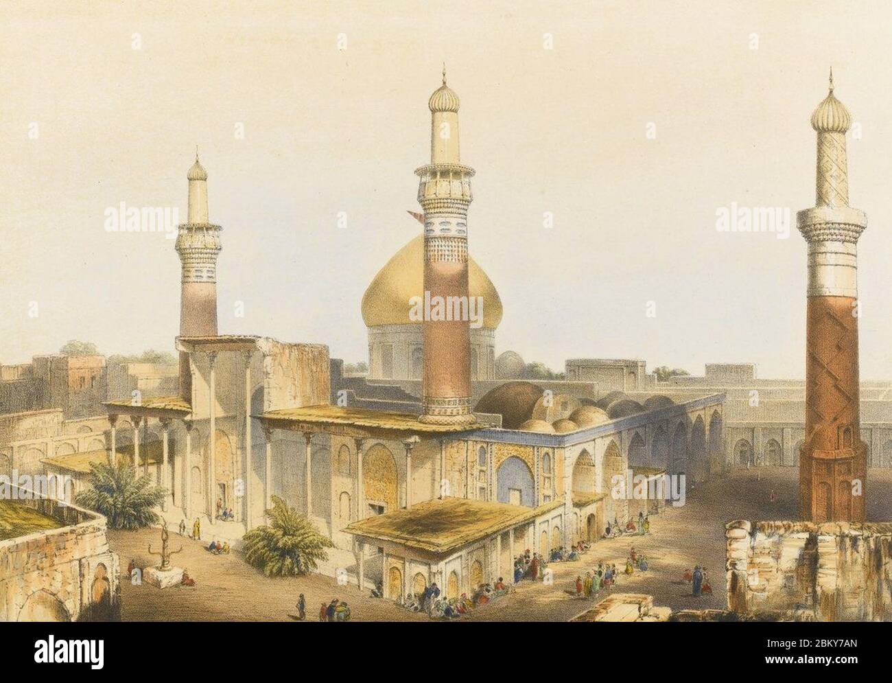 Sanctuaire Imam Husayn 1850. Banque D'Images