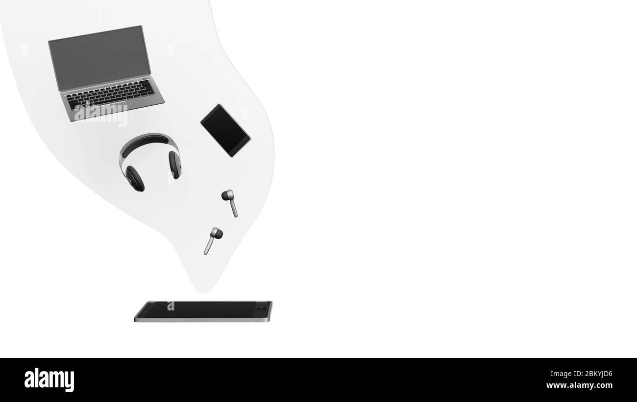 Achetez de la technologie sur Internet, avec le smartphone. Concept de shopping en ligne. Banque D'Images