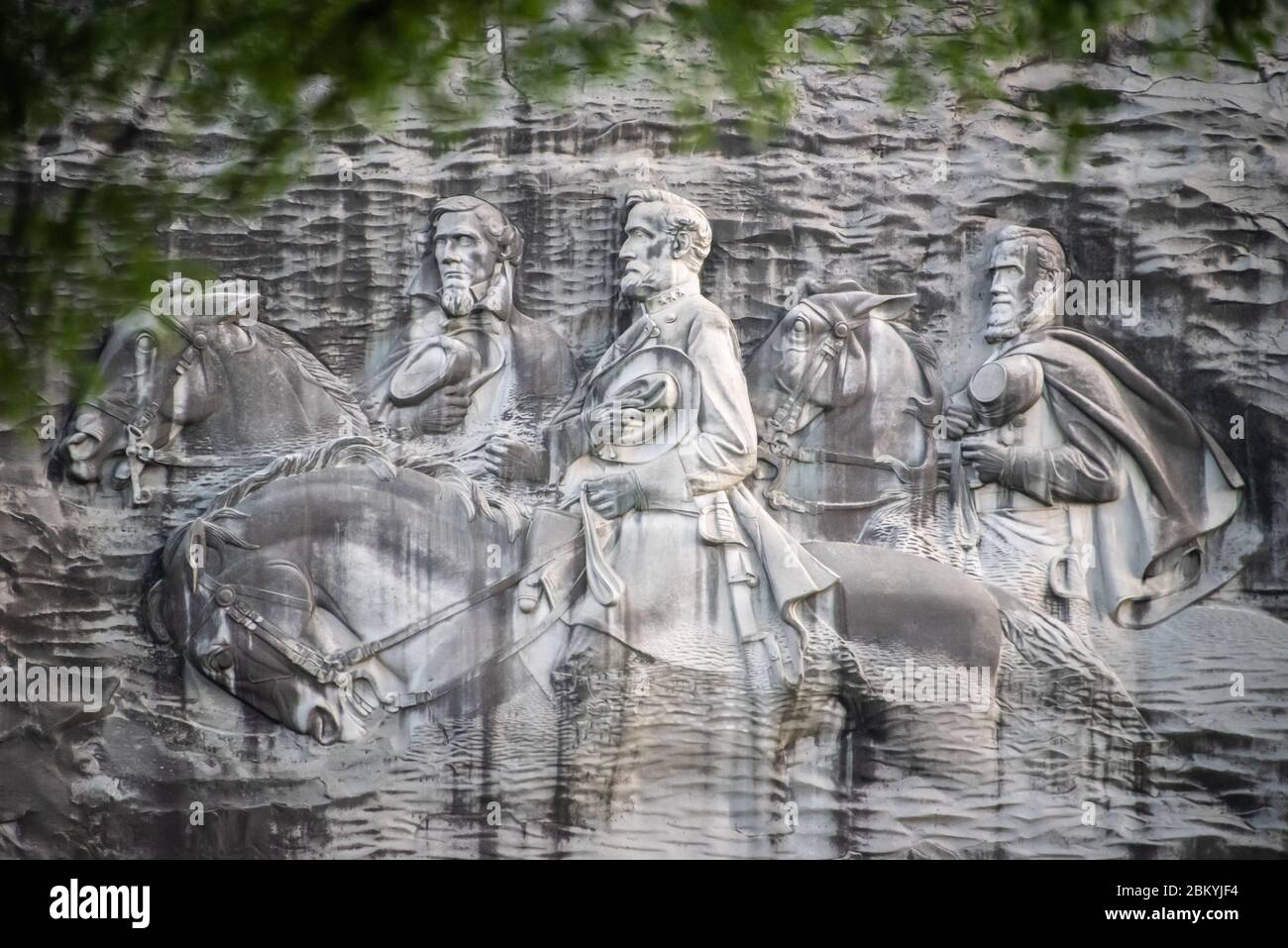 Confederate Memorial Carving au Stone Mountain Park à Atlanta, Géorgie. (ÉTATS-UNIS) Banque D'Images