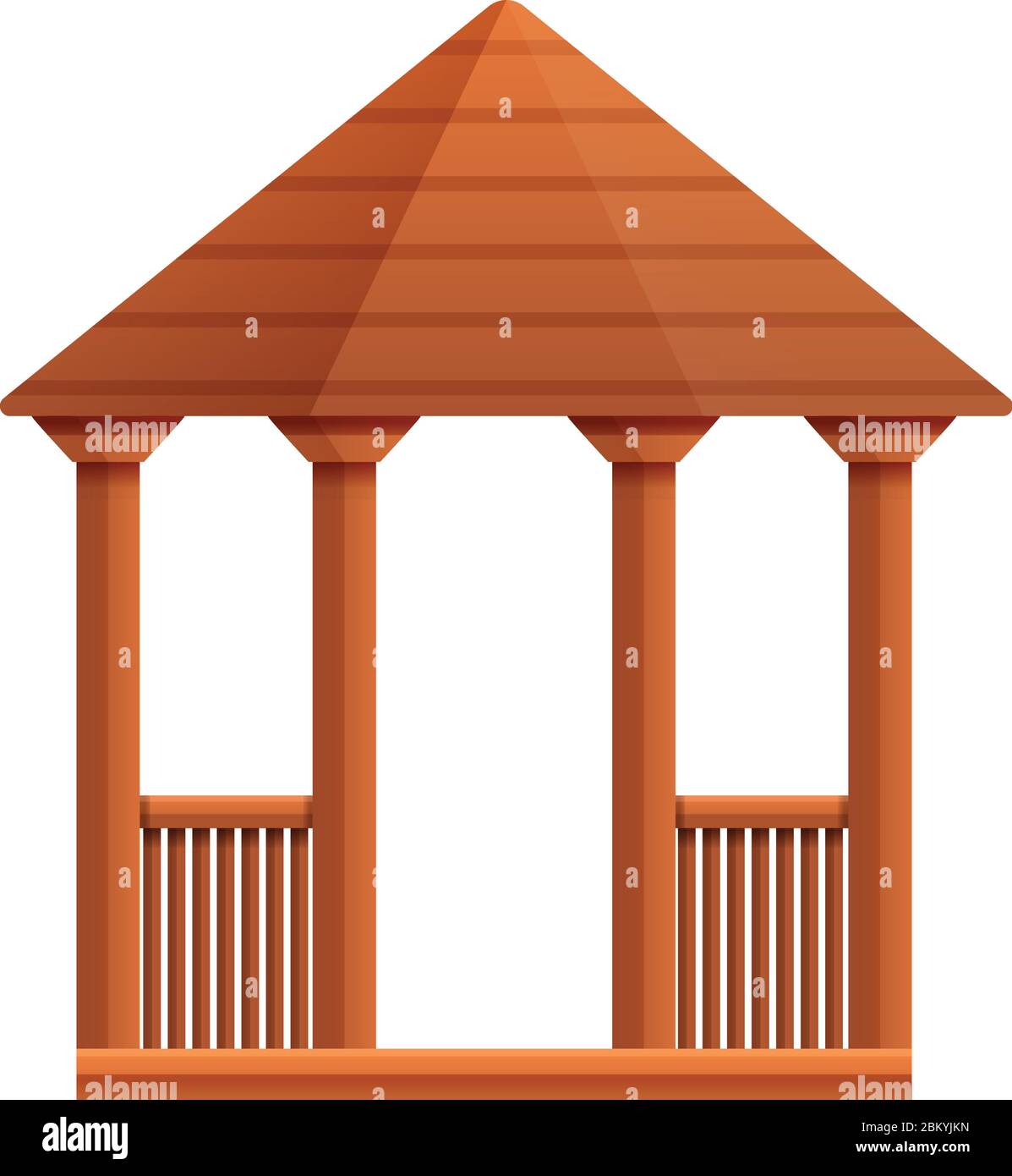 Icône belvédère maison en bois. Dessin animé de bois maison Gazebo icône vecteur pour la conception de Web isolé sur fond blanc Illustration de Vecteur