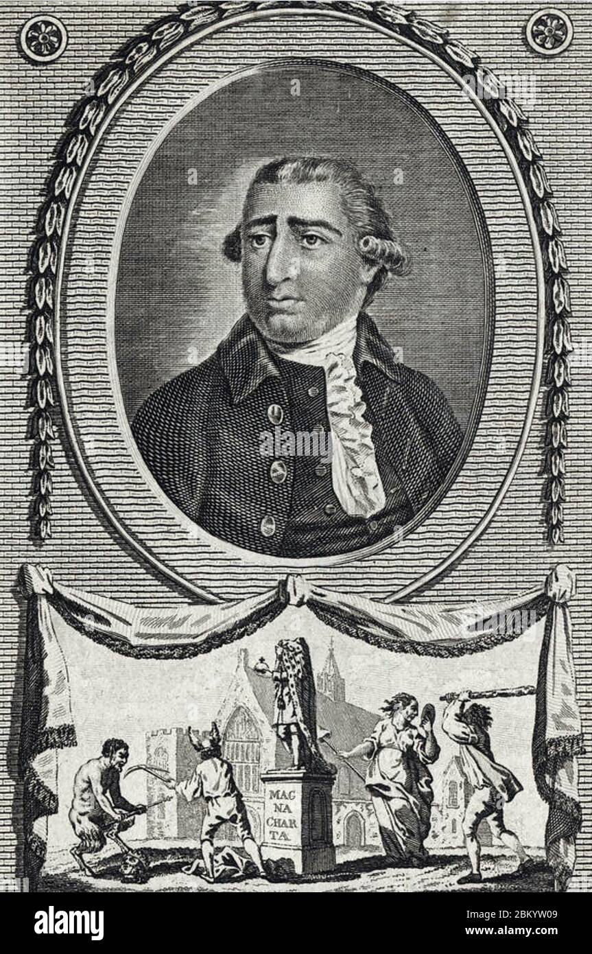 CHARLES JAKES FOX (1749-1806) homme d'État de Whig. En dessous de son portrait se trouvent des figures qui se moquent de son soutien à la Révolution française et à la réforme sociale. Banque D'Images