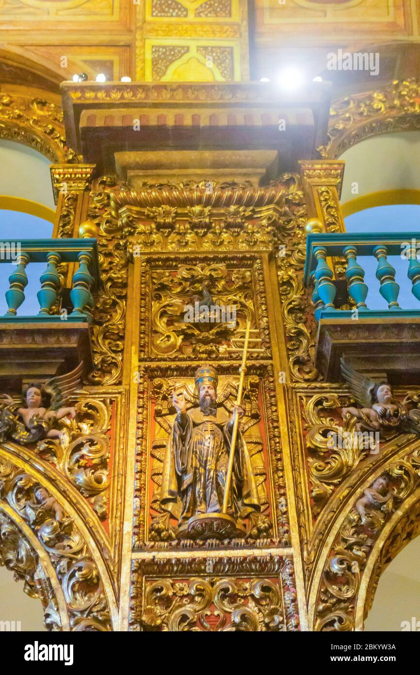 Intérieur de l'église du monastère de Sao Bento, Rio de Janeiro, Brésil Banque D'Images