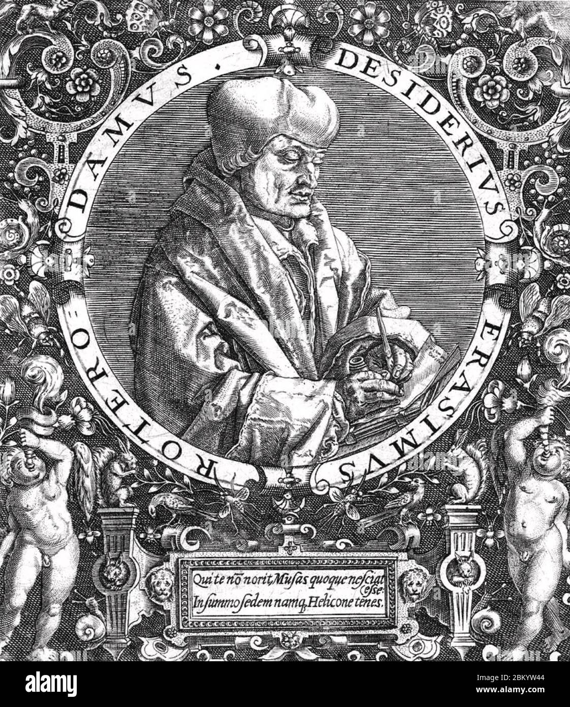 DESIDERIUS ERASMUS (1466-1536) philosophe hollandais de la Renaissance Banque D'Images