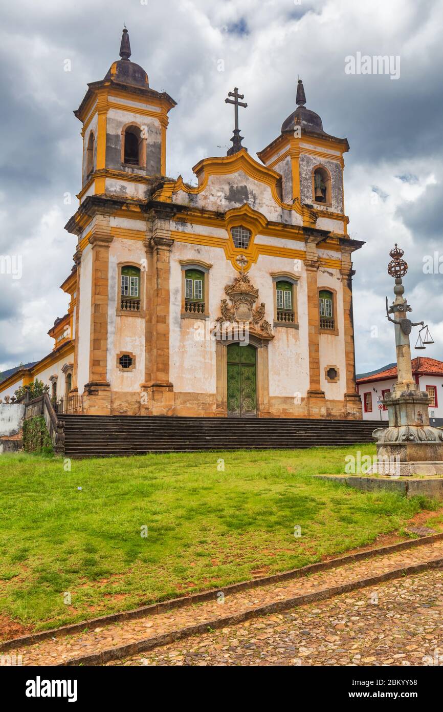 Église de Sao Francisco, 1763, Mariana, État de Minas Gerais, Brésil Banque D'Images
