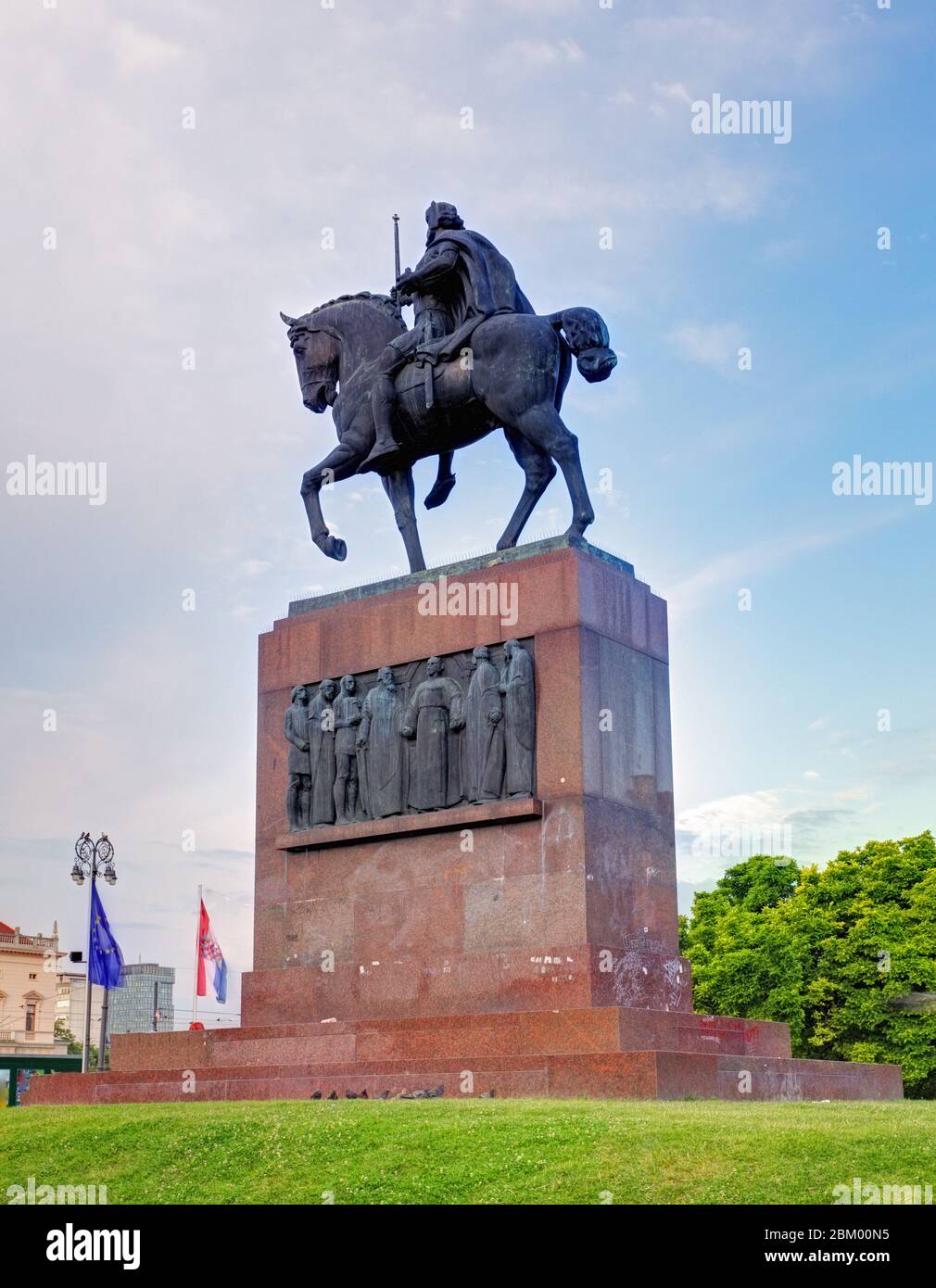 Statue du roi Tomislav, le premier roi Croate à Zagreb, en Croatie, Banque D'Images