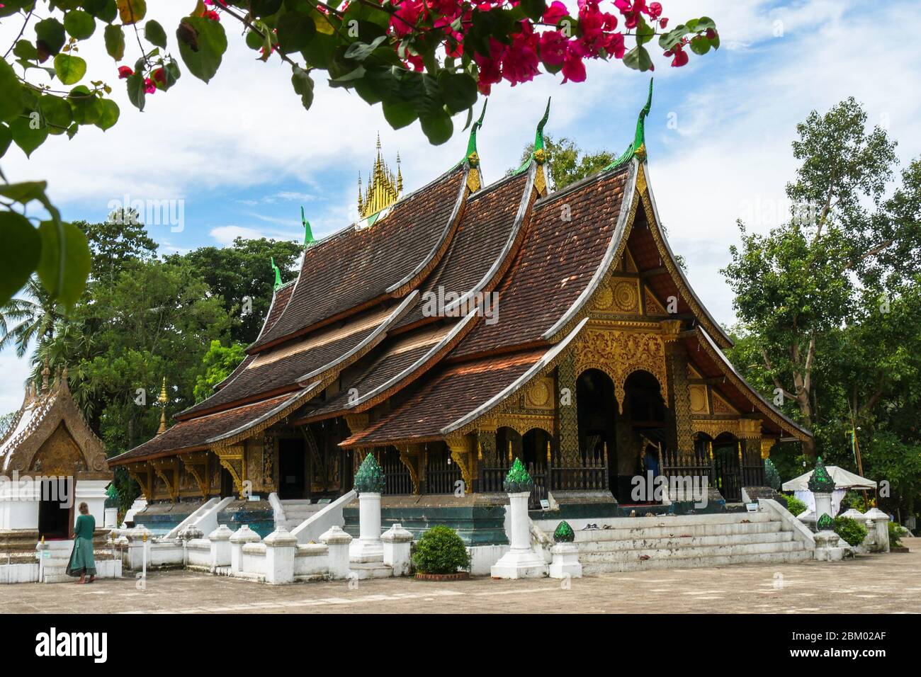 Wat Xieng Thong, le temple bouddhiste, Luang Prabang, UNESCO World Heritage Site, Laos Banque D'Images