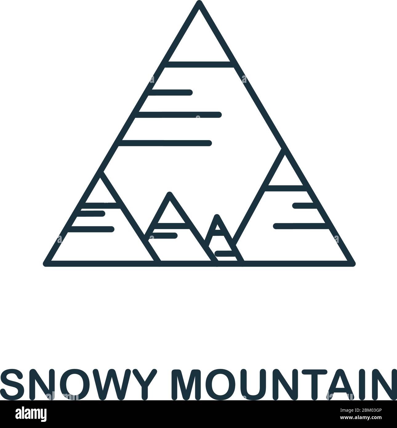 Icône de la montagne enneigée de la collection hiver. Elément de ligne simple Snowy Mountain pour les modèles, la conception web et les infographies Illustration de Vecteur