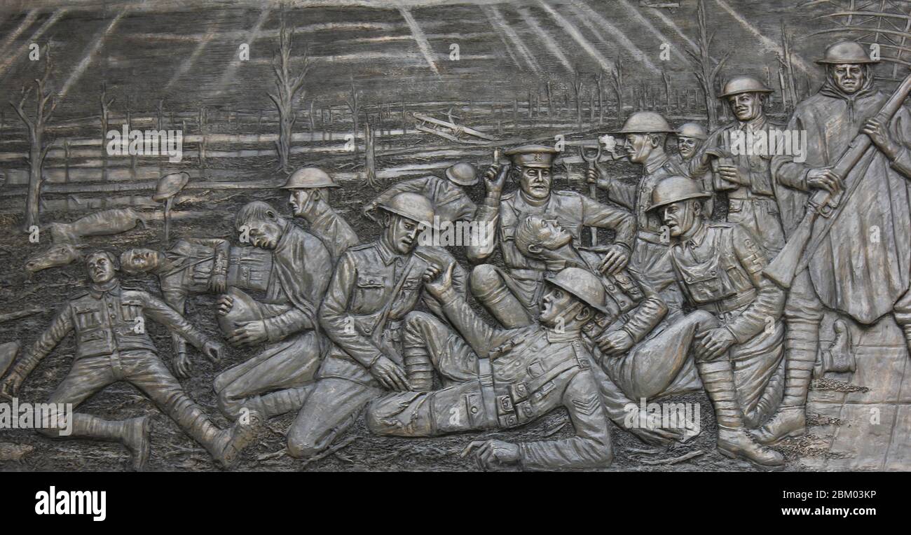 Plaque commémorative de la première Guerre mondiale du bataillon des Pals de Liverpool Banque D'Images