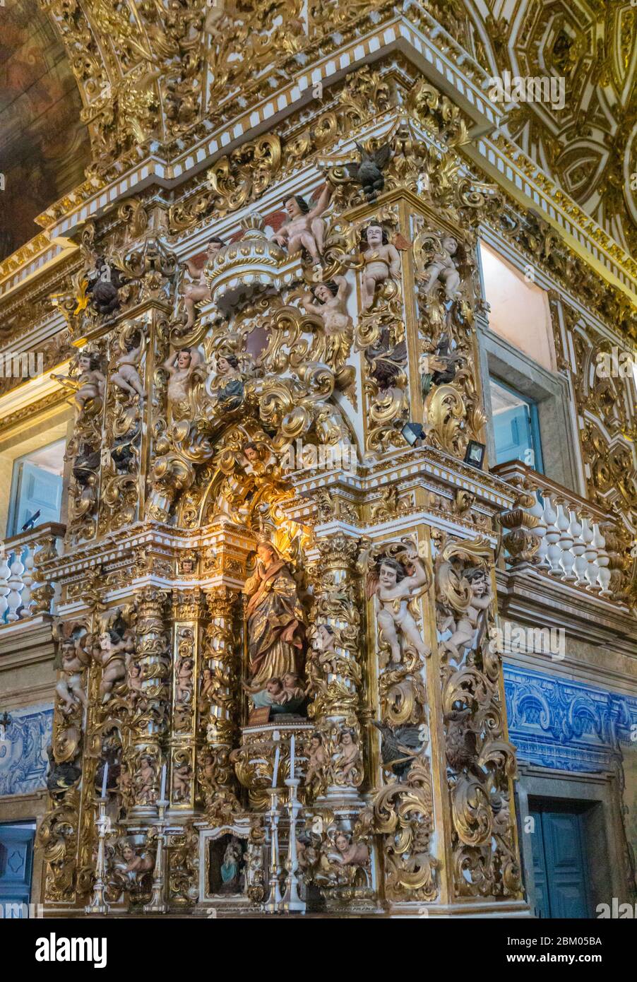 Intérieur de l'église de Sao Francisco, Salvador, État de Bahia, Brésil Banque D'Images