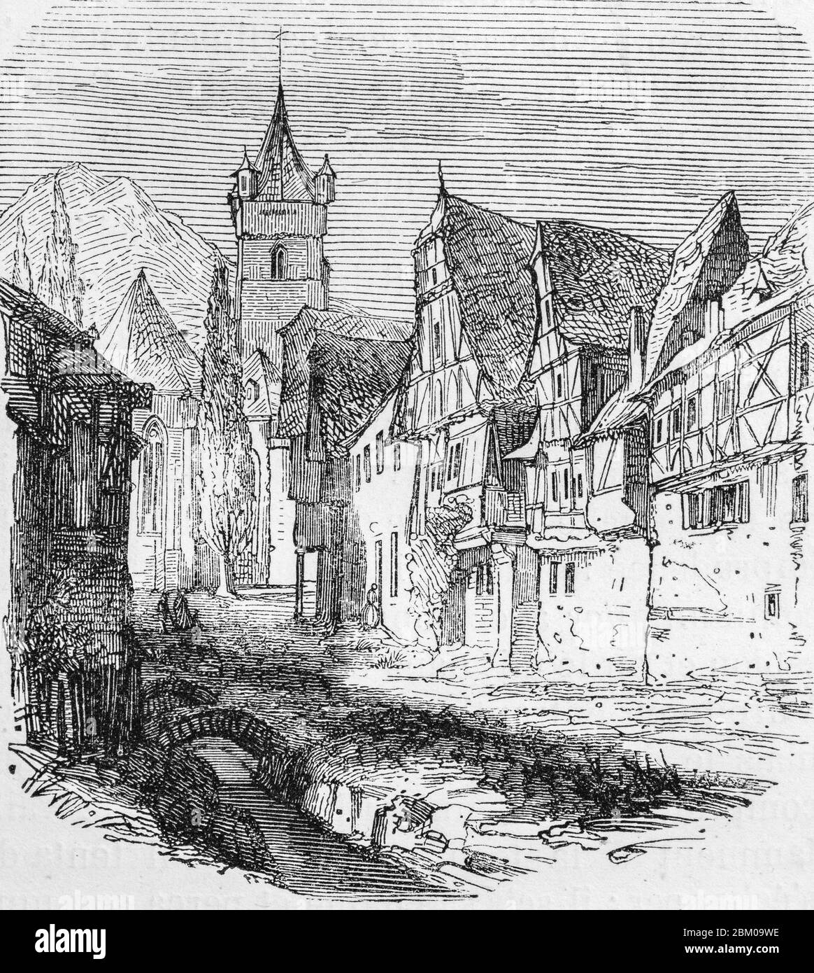 Steeg, Communauté de Bacharach, Rhénanie-Palatinat, Allemagne le Rhin par Victor Hugo, Paris vers 1843 Banque D'Images