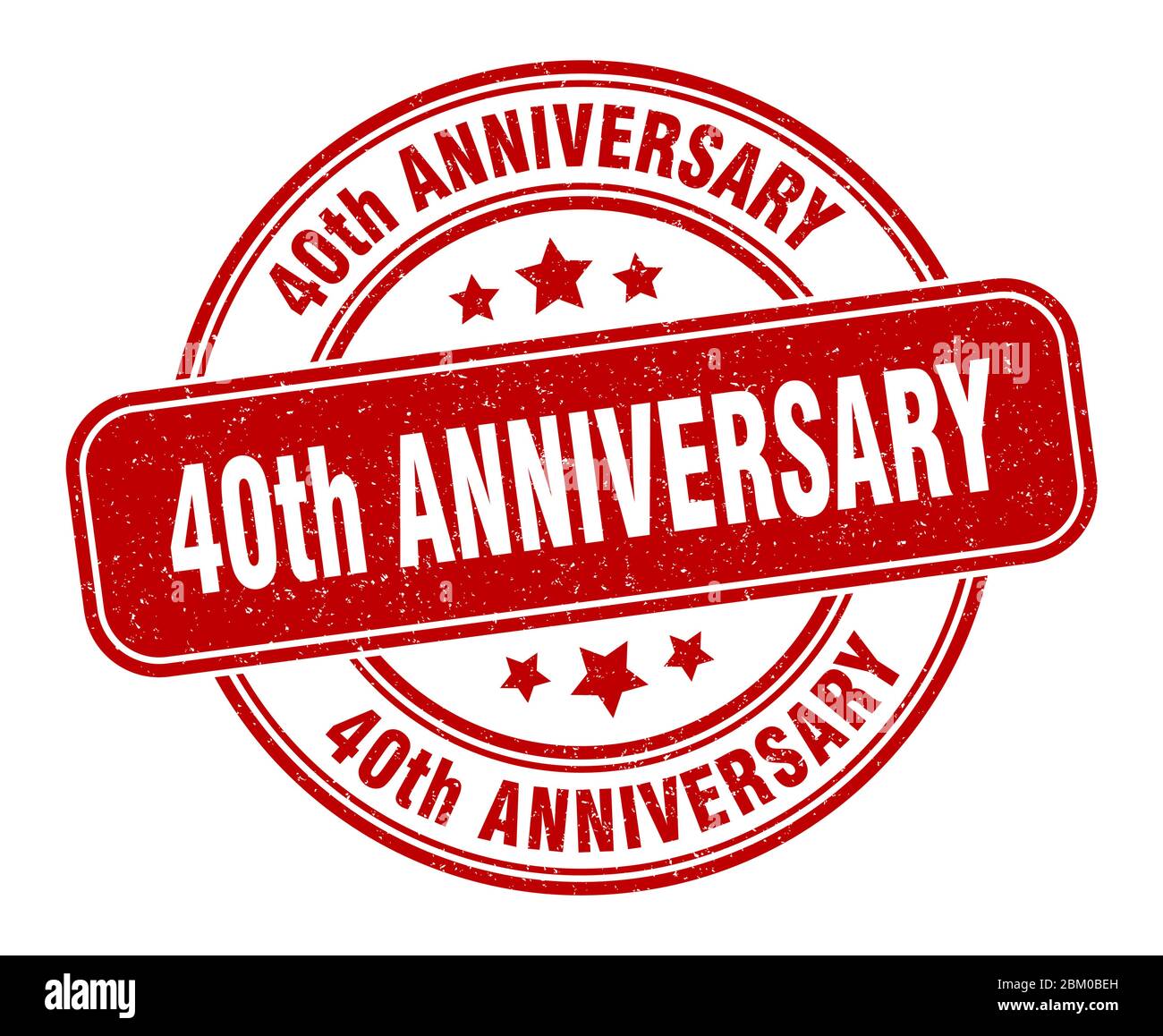 timbre du 40e anniversaire. étiquette du 40e anniversaire. affiche de grunge ronde Illustration de Vecteur