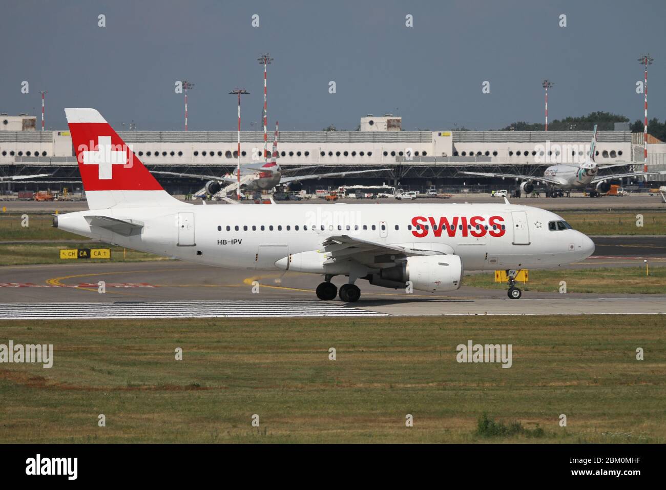 HB-IPV Swiss Airbus A319-112 à Malpensa (MXP / LIMC), Milan, Italie Banque D'Images