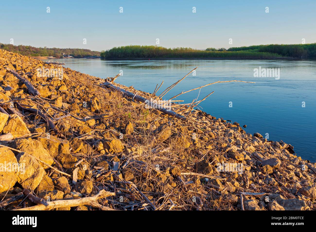 île aux yeux des cochons et rives rocheuses du fleuve mississippi dans le sud de saint paul Banque D'Images