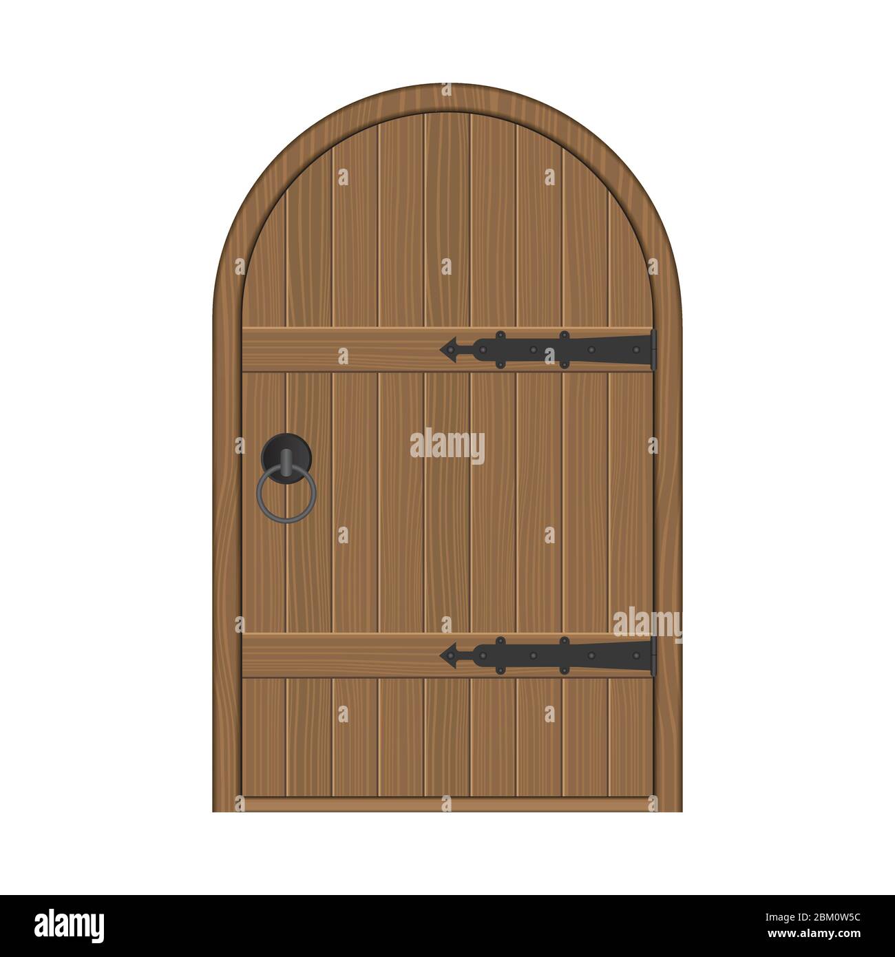 Ancienne illustration vectorielle de porte en bois isolée sur fond blanc Illustration de Vecteur